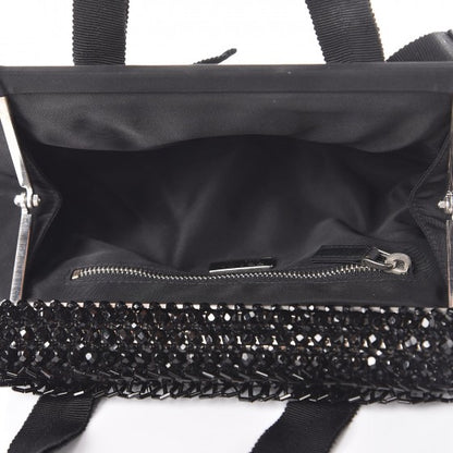 Prada Tessuto Nylon Bead Evening Bag Black 5 of 8