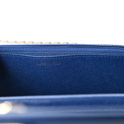 Chanel Caviar Quilted Vintage Mademoiselle Wallet On Chain WOC Blue 9 of 11