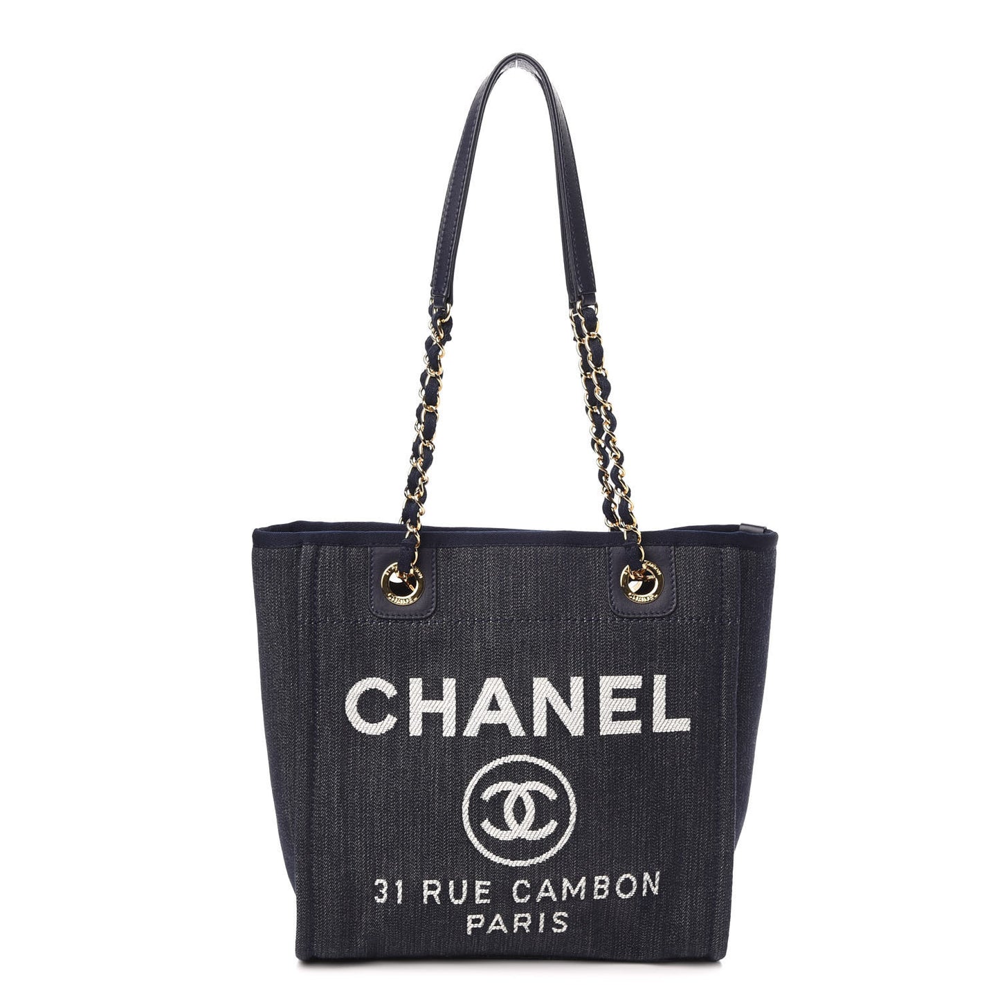 Denim Mini Deauville Tote Dark Blue