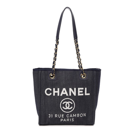 Chanel Denim Mini Deauville Tote Dark Blue 1 of 10
