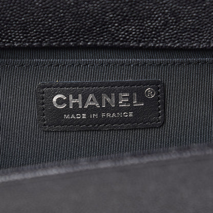 Chanel Caviar Chevron Quilted Medium Boy Flap Navy 10 of 16