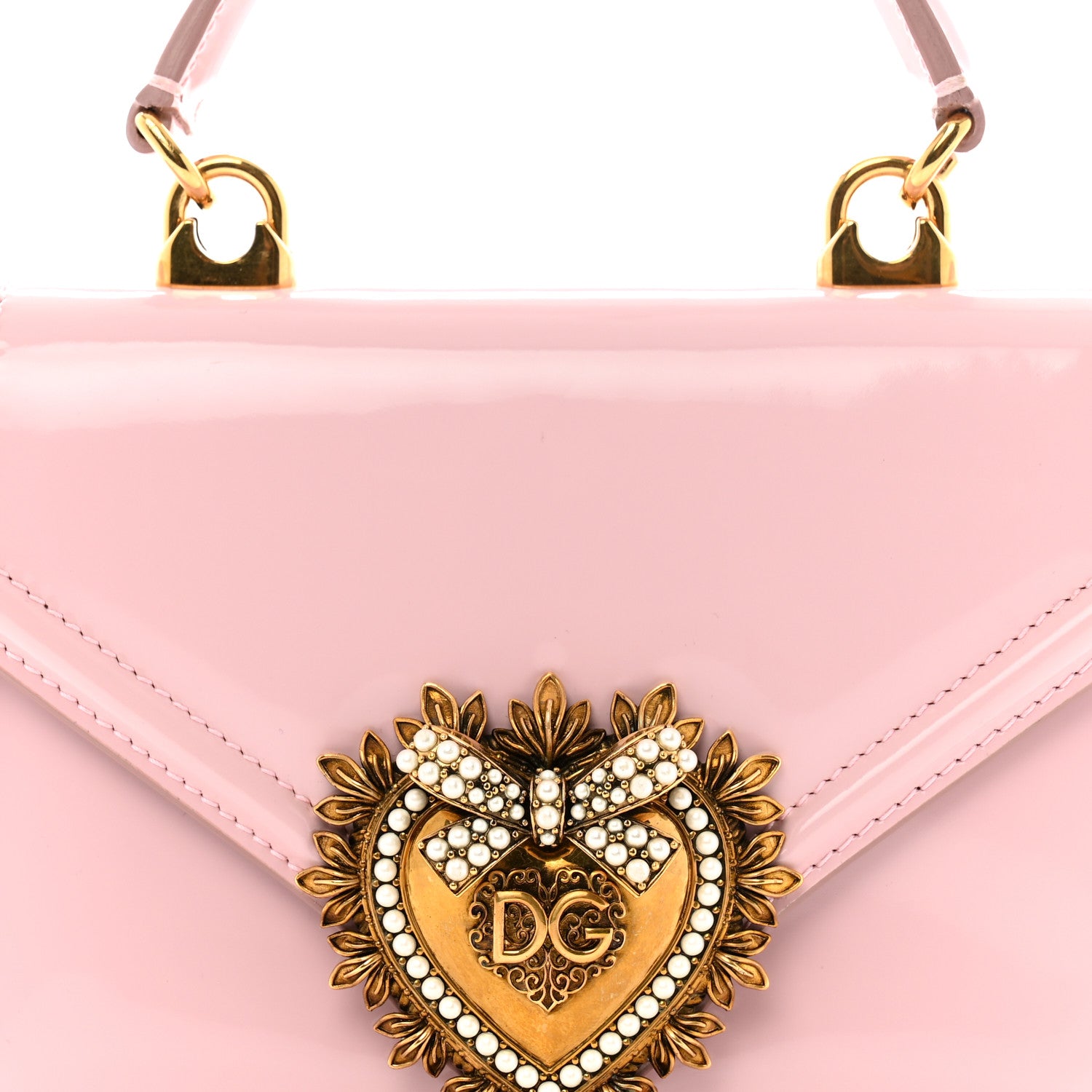 Dolce & Gabbana Patent Small Devotion Envelope Top Handle Bag Pink 7 of 15