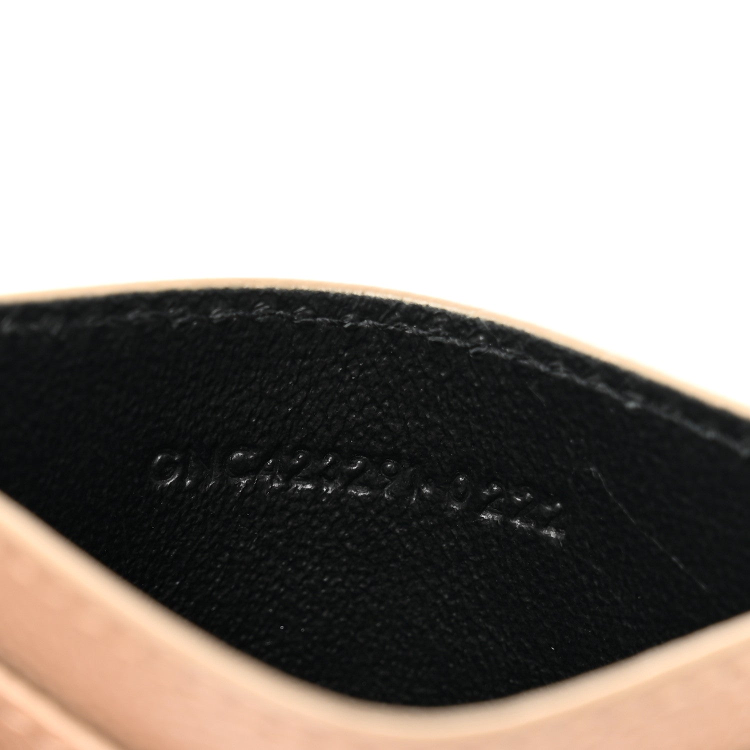 Saint Laurent Grain De Poudre Matelasse Chevron Monogram Credit Card Case Dark Beige 7 of 7