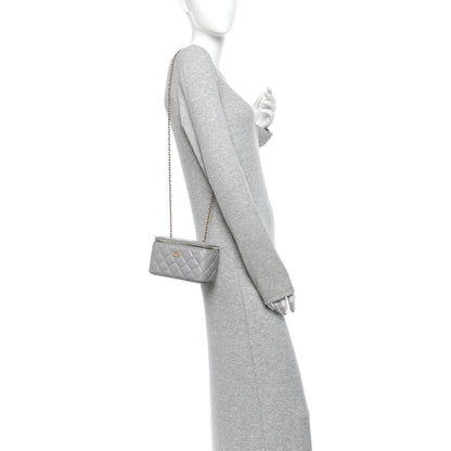 Chanel Lambskin Quilted Small Pearl Crush Vanity Case With Chain Grey 2 of 11