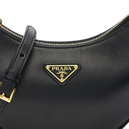 Prada Soft Calfskin Arque Shoulder Bag Black 7 of 9