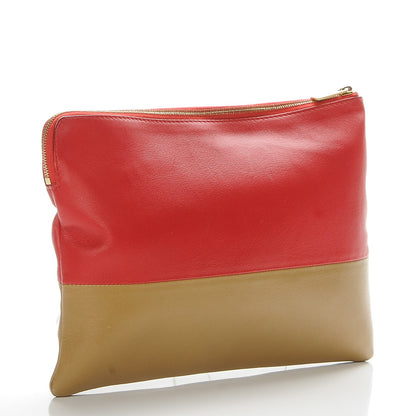 Celine Lambskin Bi-Color Solo Clutch Pouch Raspberry Butter 3 of 6