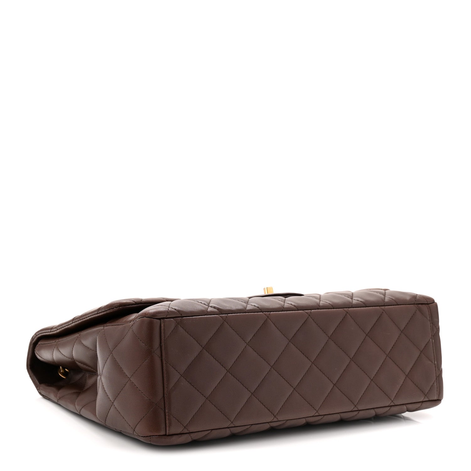 Chanel Lambskin Quilted Maxi Single Flap Dark Brown 4 of 10