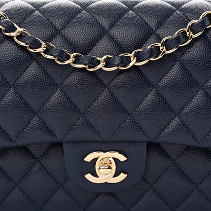Chanel Caviar Quilted Medium Double Flap Navy 8 of 12