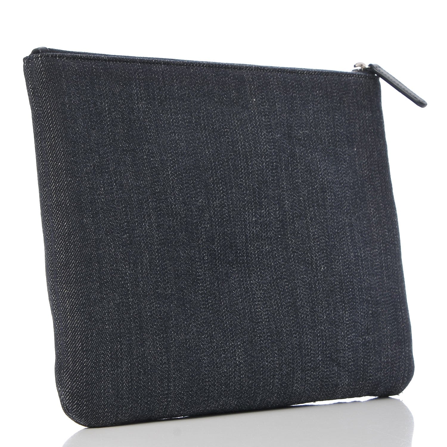 Chanel Denim Medium Deauville Pouch Dark Blue 3 of 8