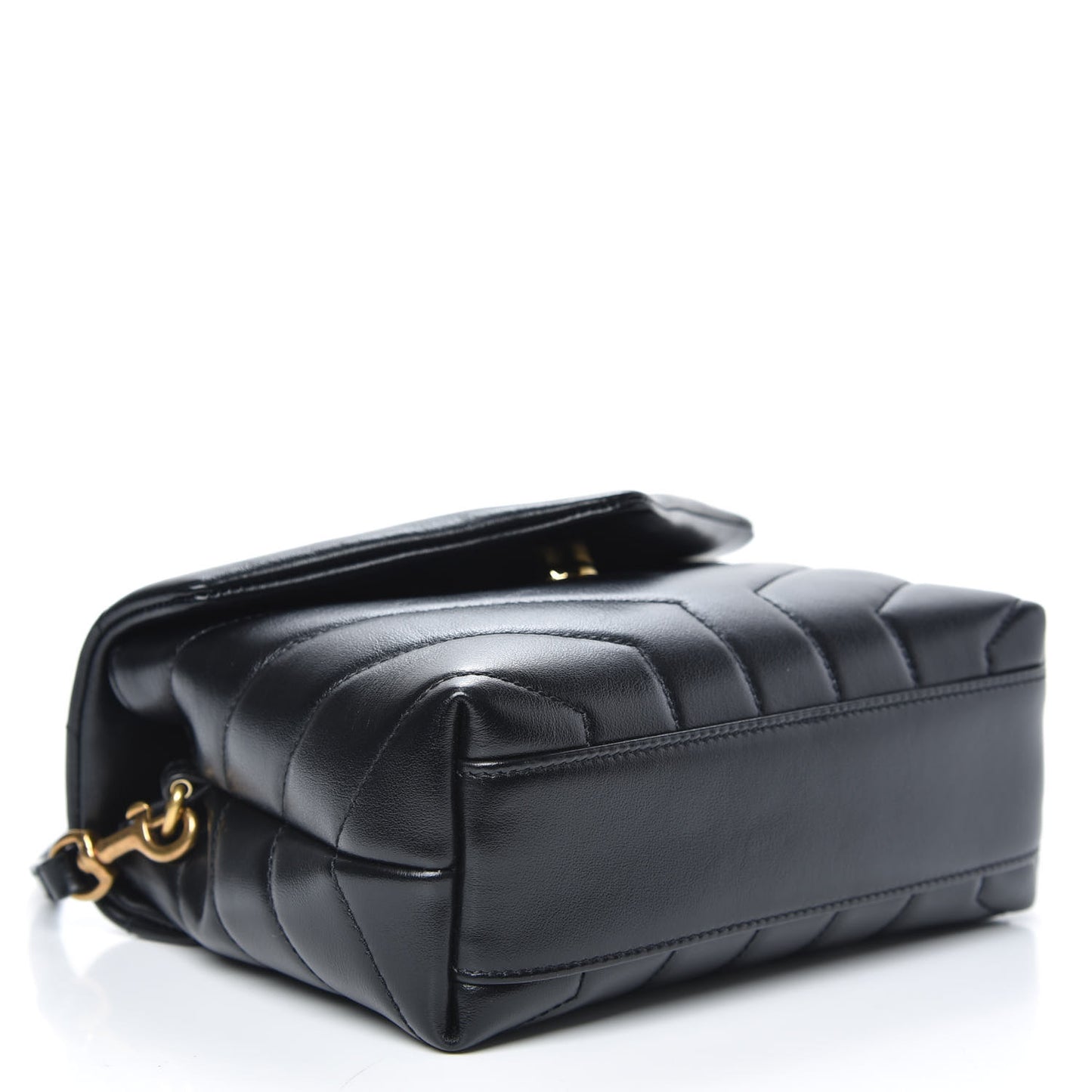 Calfskin Y Quilted Monogram Toy Loulou Crossbody Bag Black