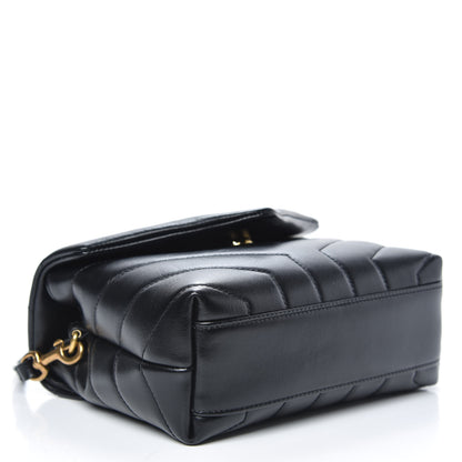 Saint Laurent Calfskin Y Quilted Monogram Toy Loulou Crossbody Bag Black 4 of 10