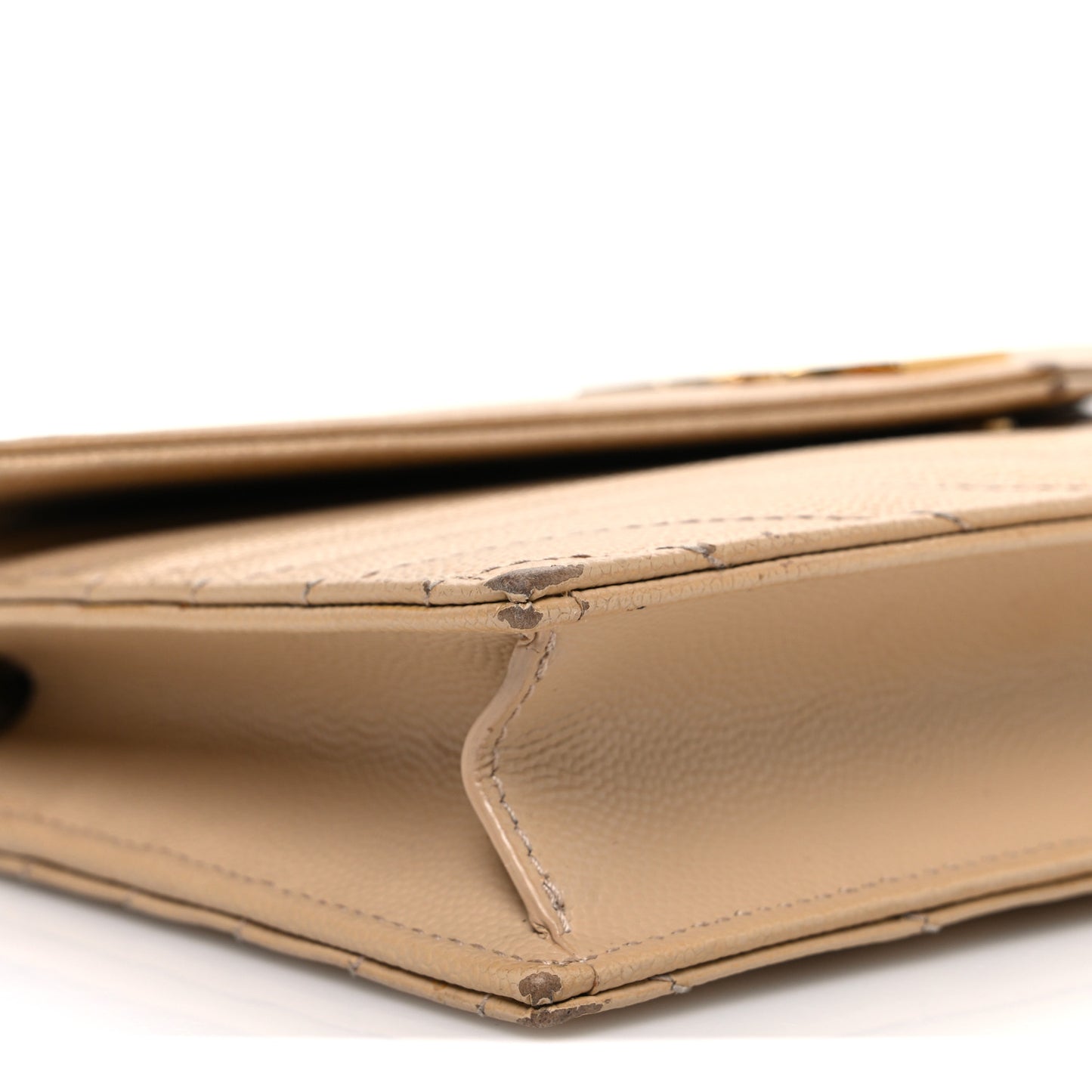 Grain De Poudre Matelasse Chevron Monogram Envelope Chain Wallet Nude Powder