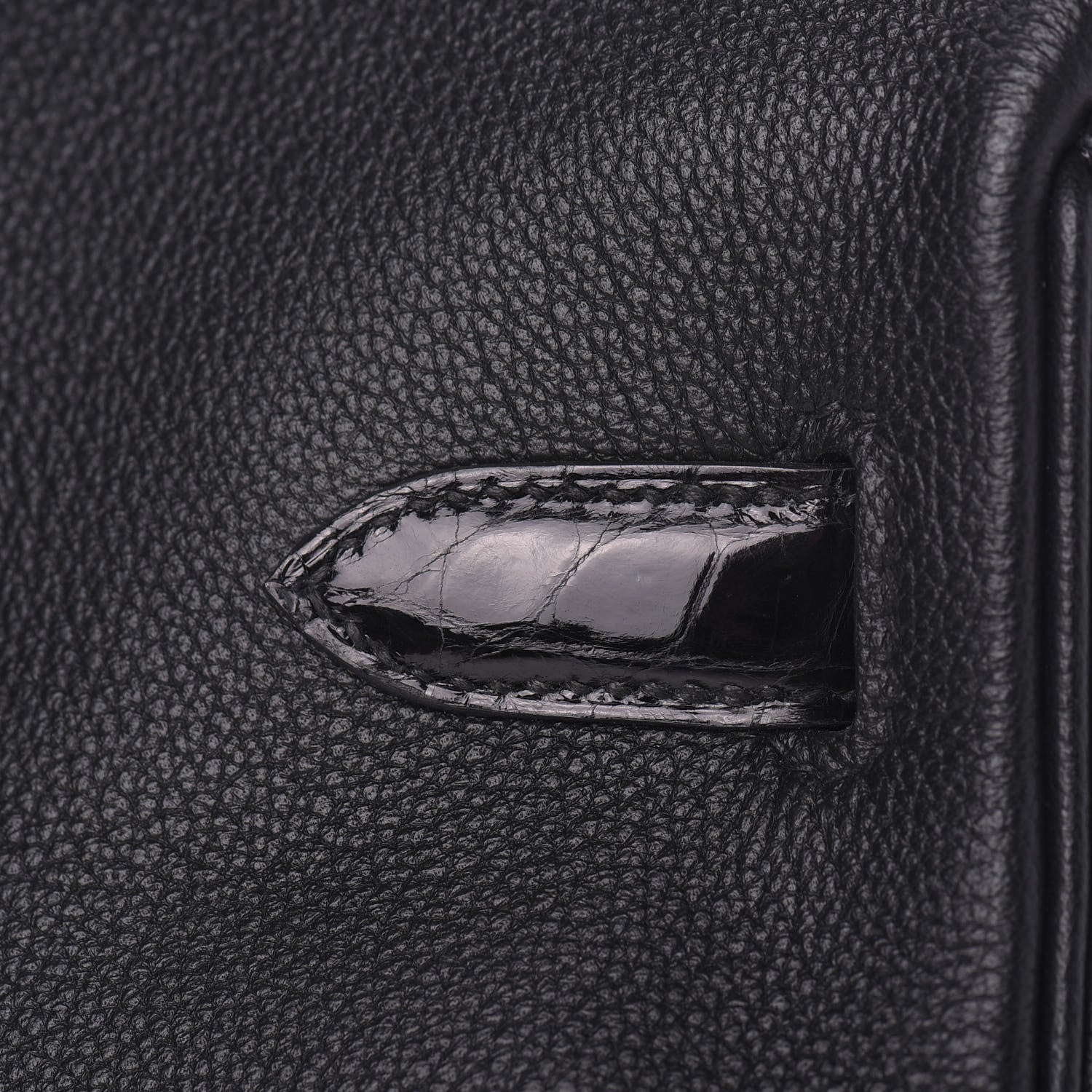 Hermes Taurillon Novillo Shiny Niloticus Crocodile Birkin Touch 30 Black 9 of 32