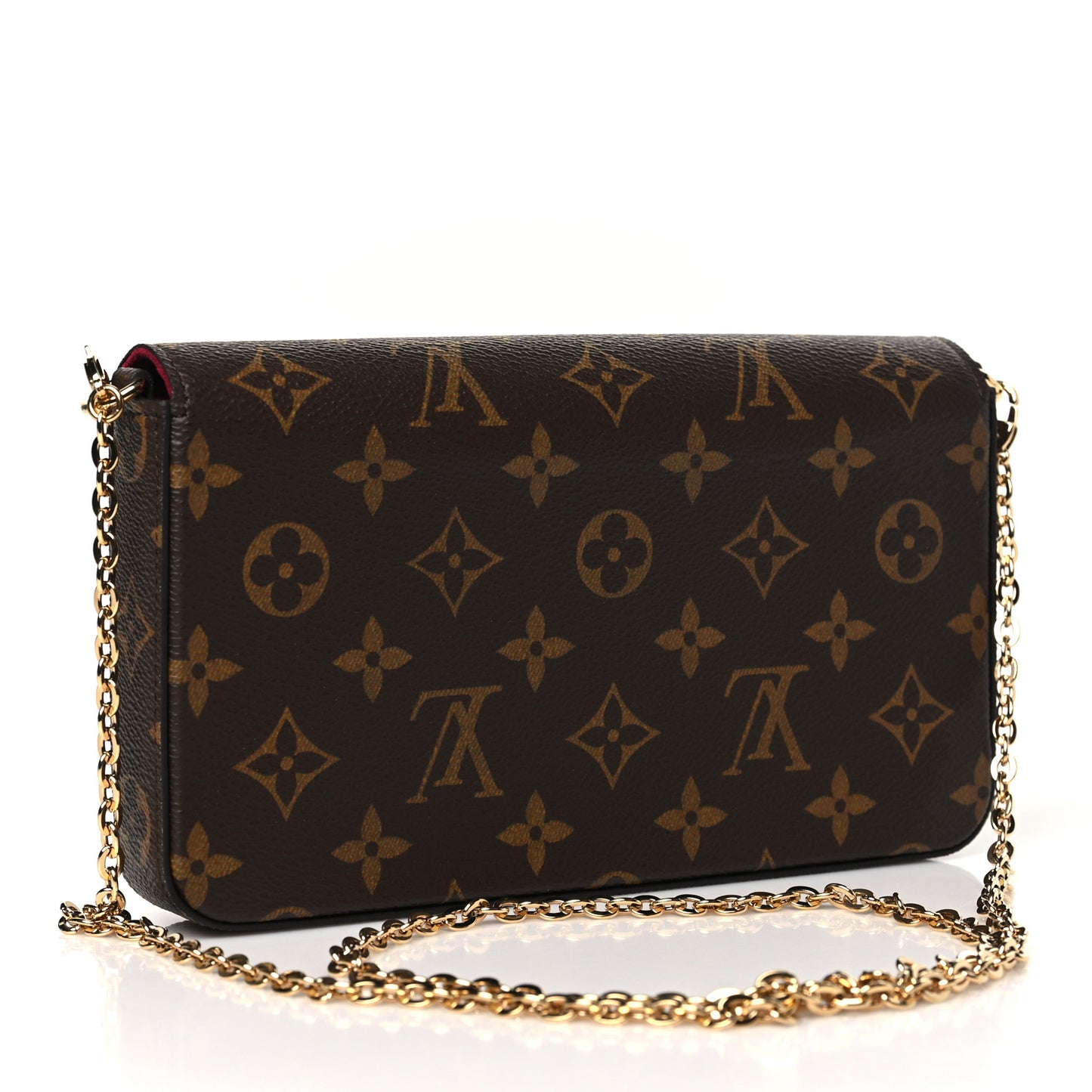 Monogram Pochette Felicie Chain Wallet Fuchsia