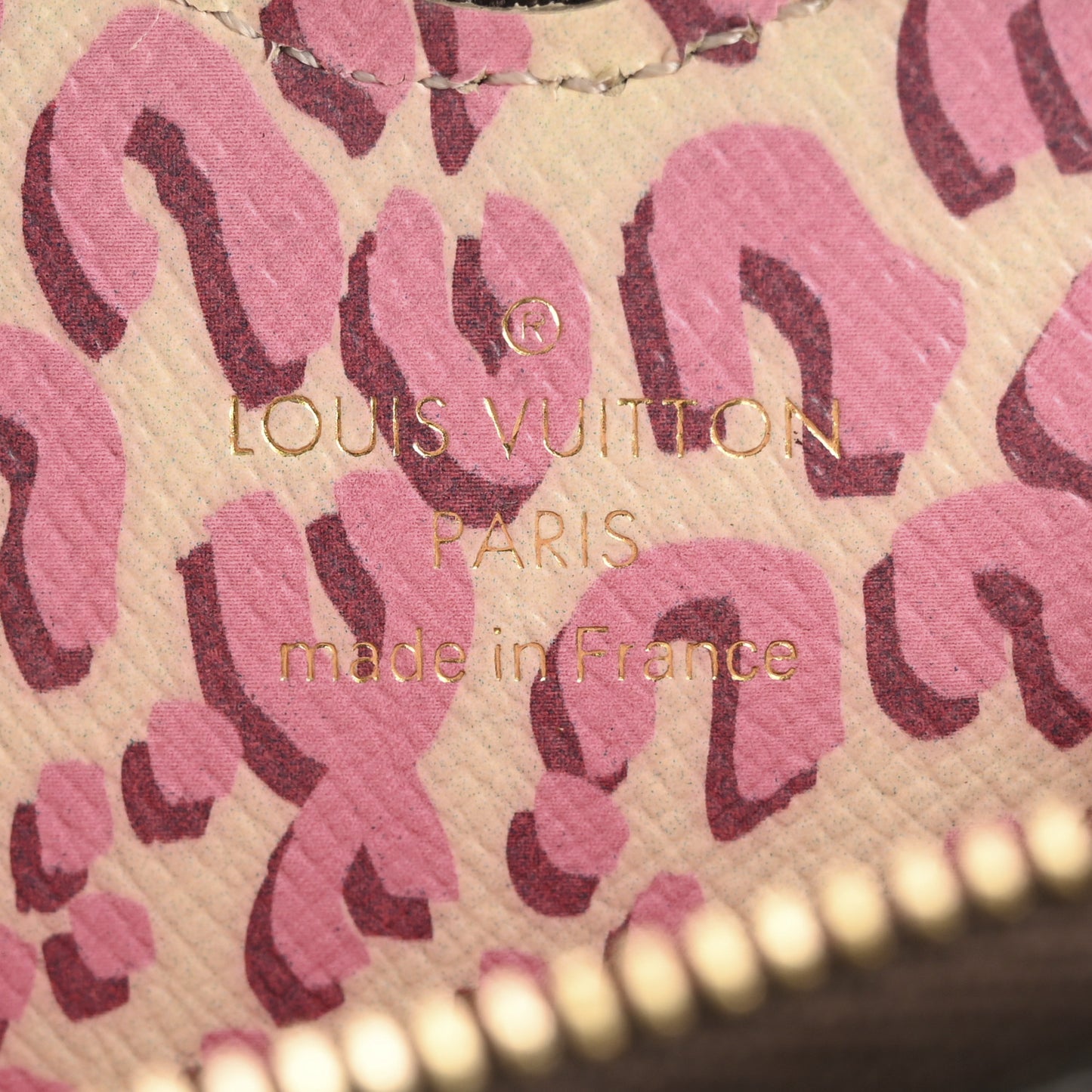Monogram Leopard Coeur Heart Coin Purse Blanc Corail
