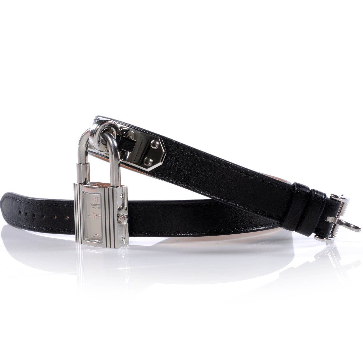 Stainless Steel Barenia 20mm Kelly Cadena Double Tour Quartz Watch Noir