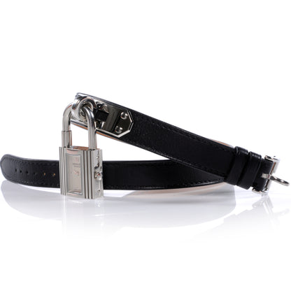 Hermes Stainless Steel Barenia 20mm Kelly Cadena Double Tour Quartz Watch Noir 5 of 8