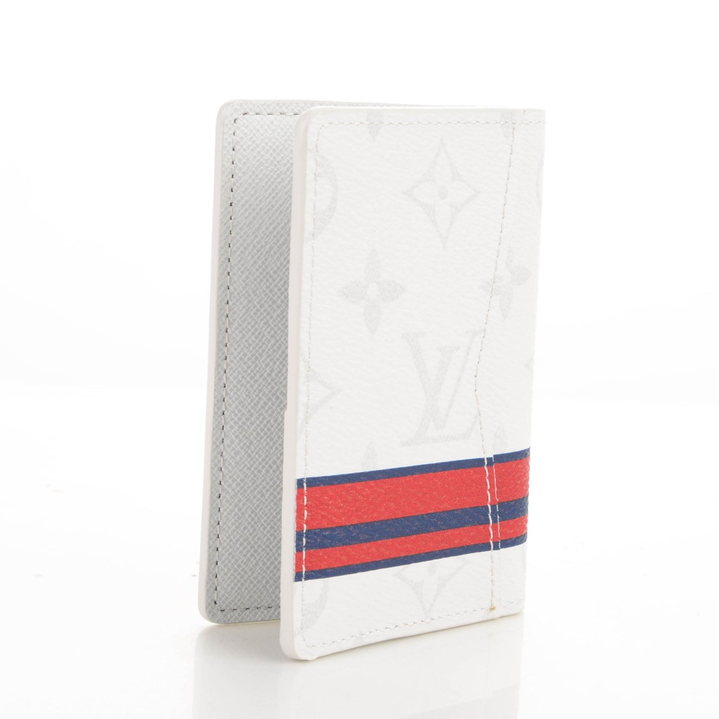 Monogram Stripes Pocket Organizer NM White