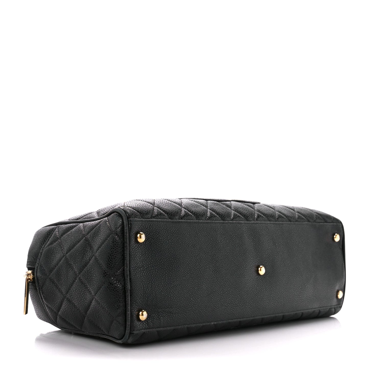 Caviar Quilted Large Bowler Black