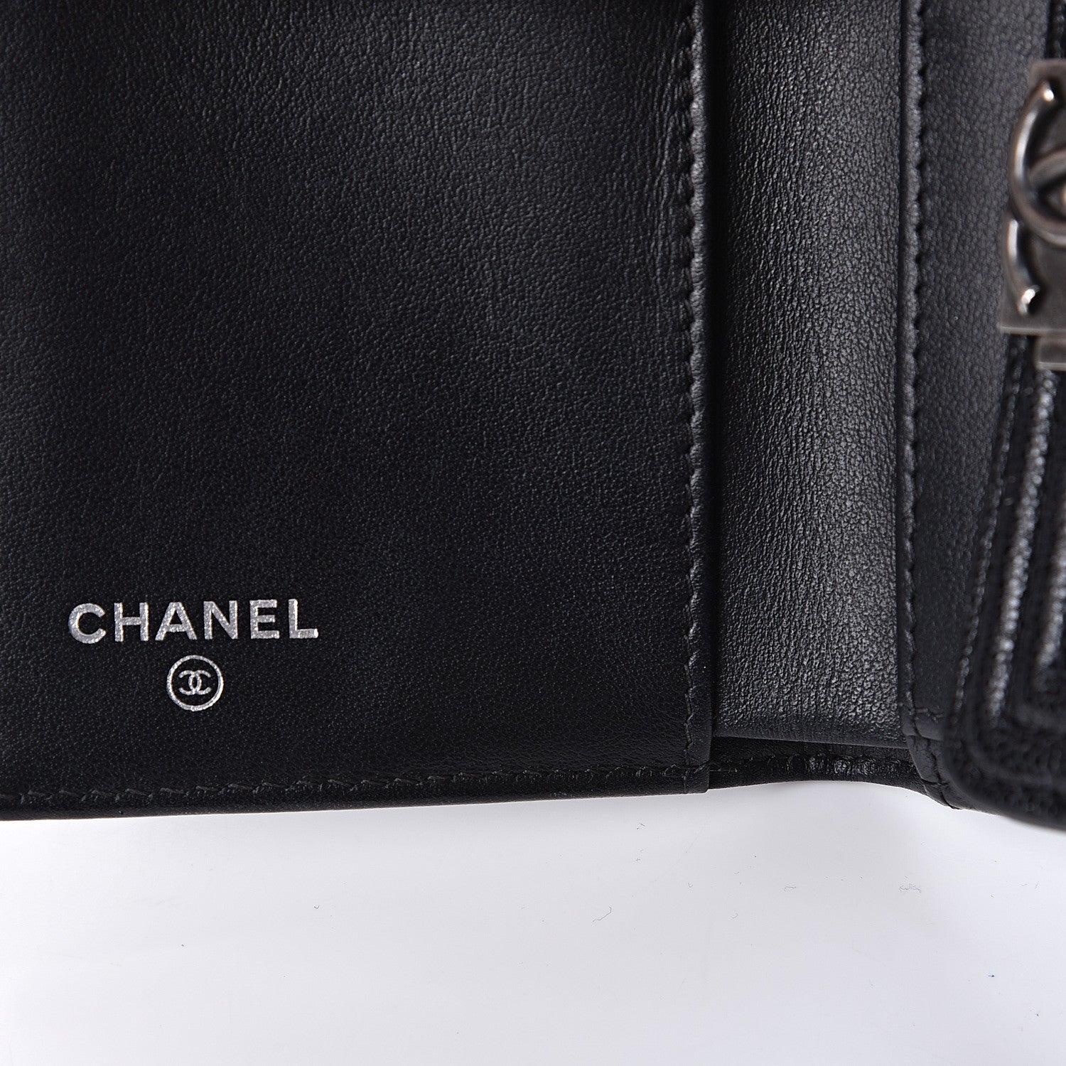 Chanel Caviar Quilted Compact Boy Wallet Black 5 of 9