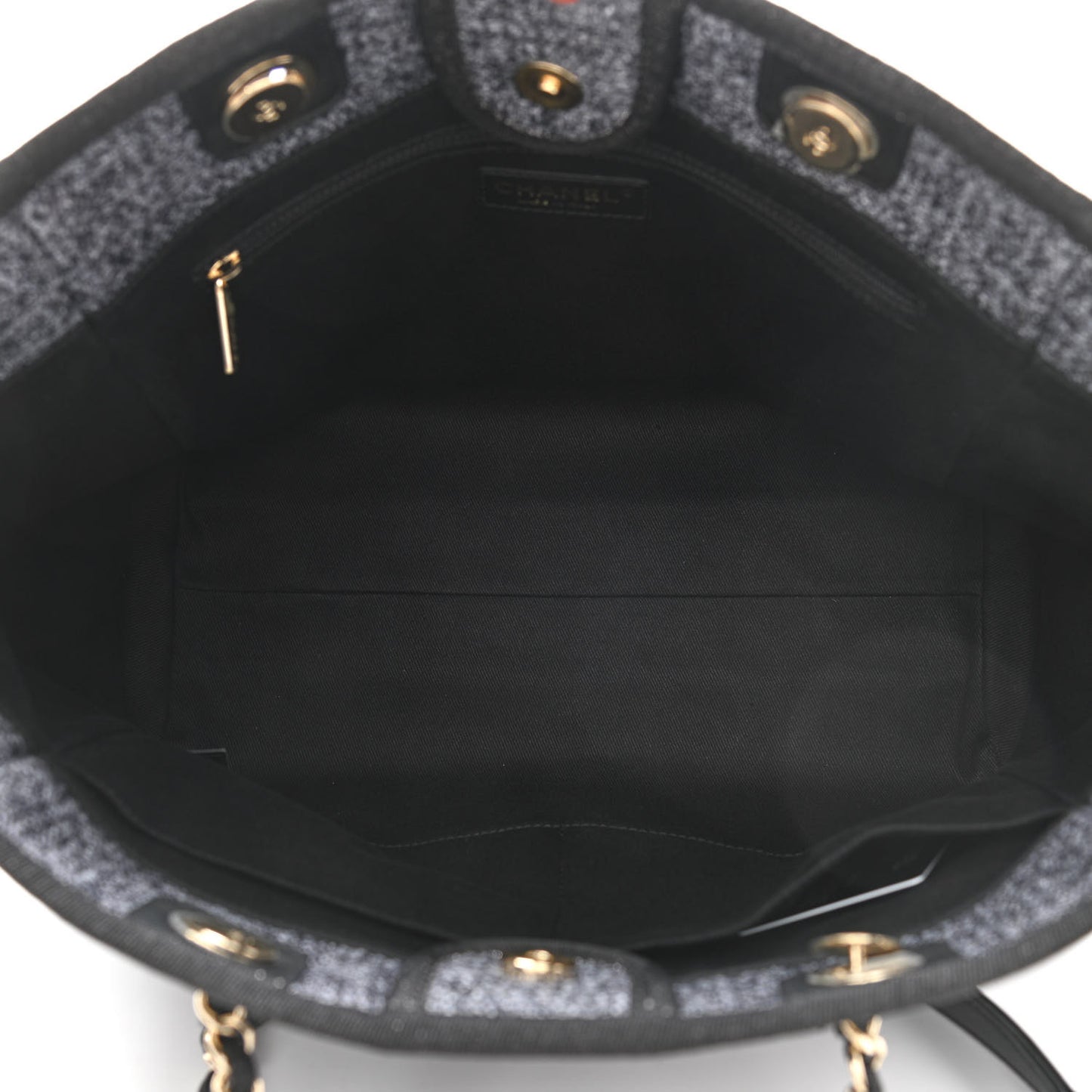 Lurex Boucle Small Deauville Tote Black