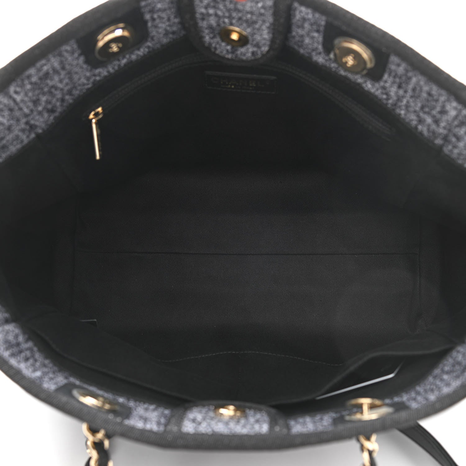 Chanel Lurex Boucle Small Deauville Tote Black 5 of 12