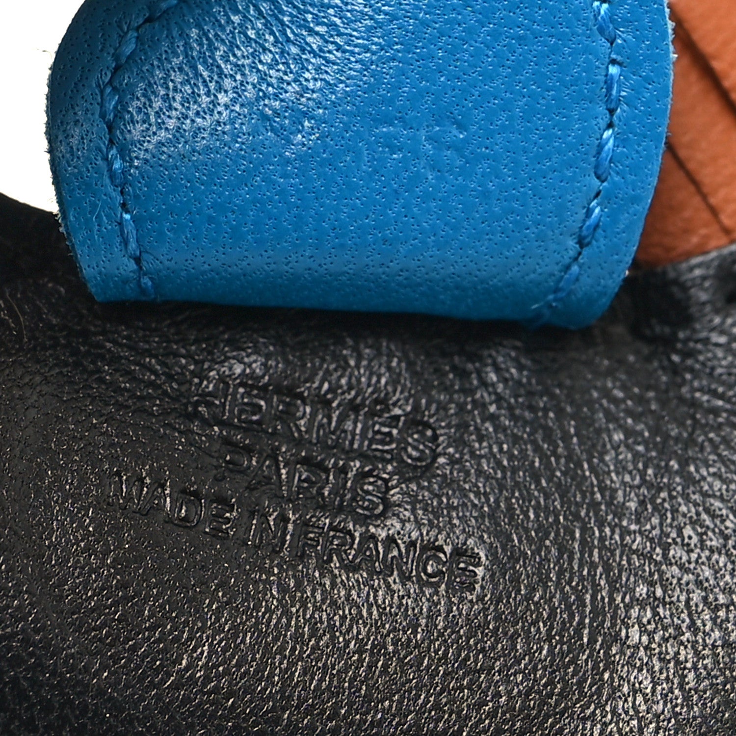 Hermes Milo Lambskin Grigri Rodeo Horse Bag Charm PM Black Bleu Saphir Gold 3 of 4