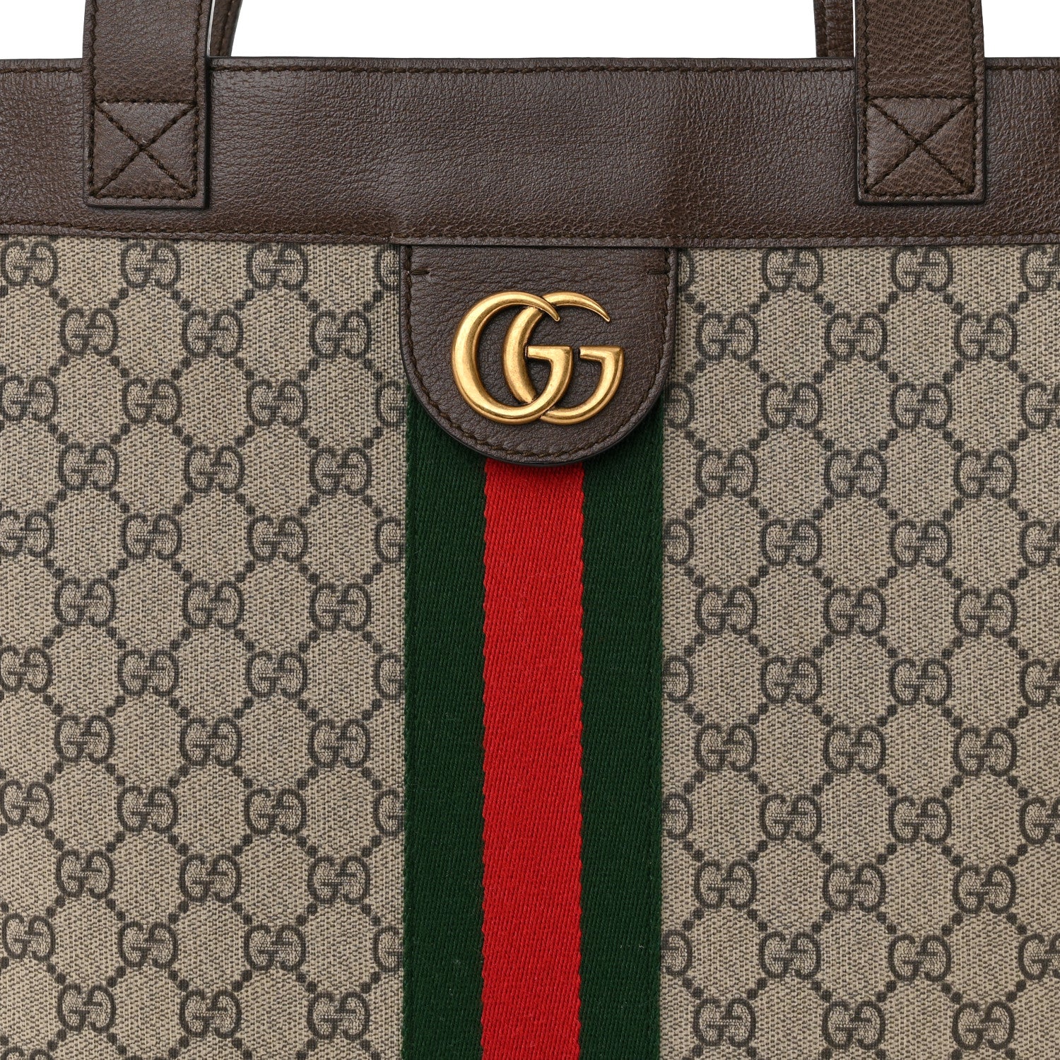 Gucci GG Supreme Monogram Web Large Ophidia Vertical Shopping Tote Brown 8 of 10