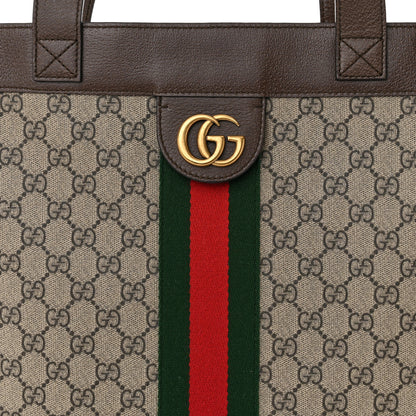Gucci GG Supreme Monogram Web Large Ophidia Vertical Shopping Tote Brown 8 of 10