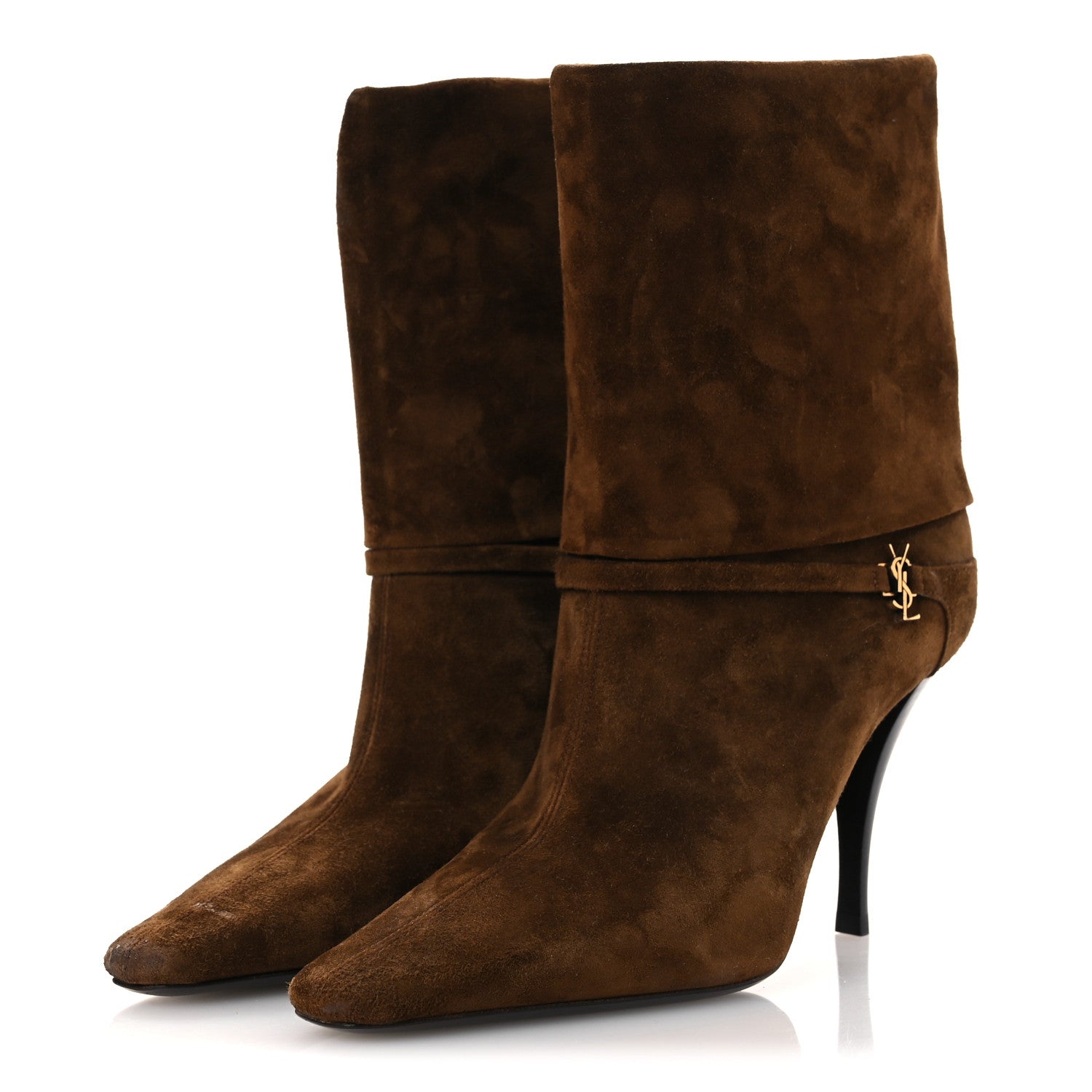 Saint Laurent Suede Vicky 90 Booties 36 Land 4 of 11