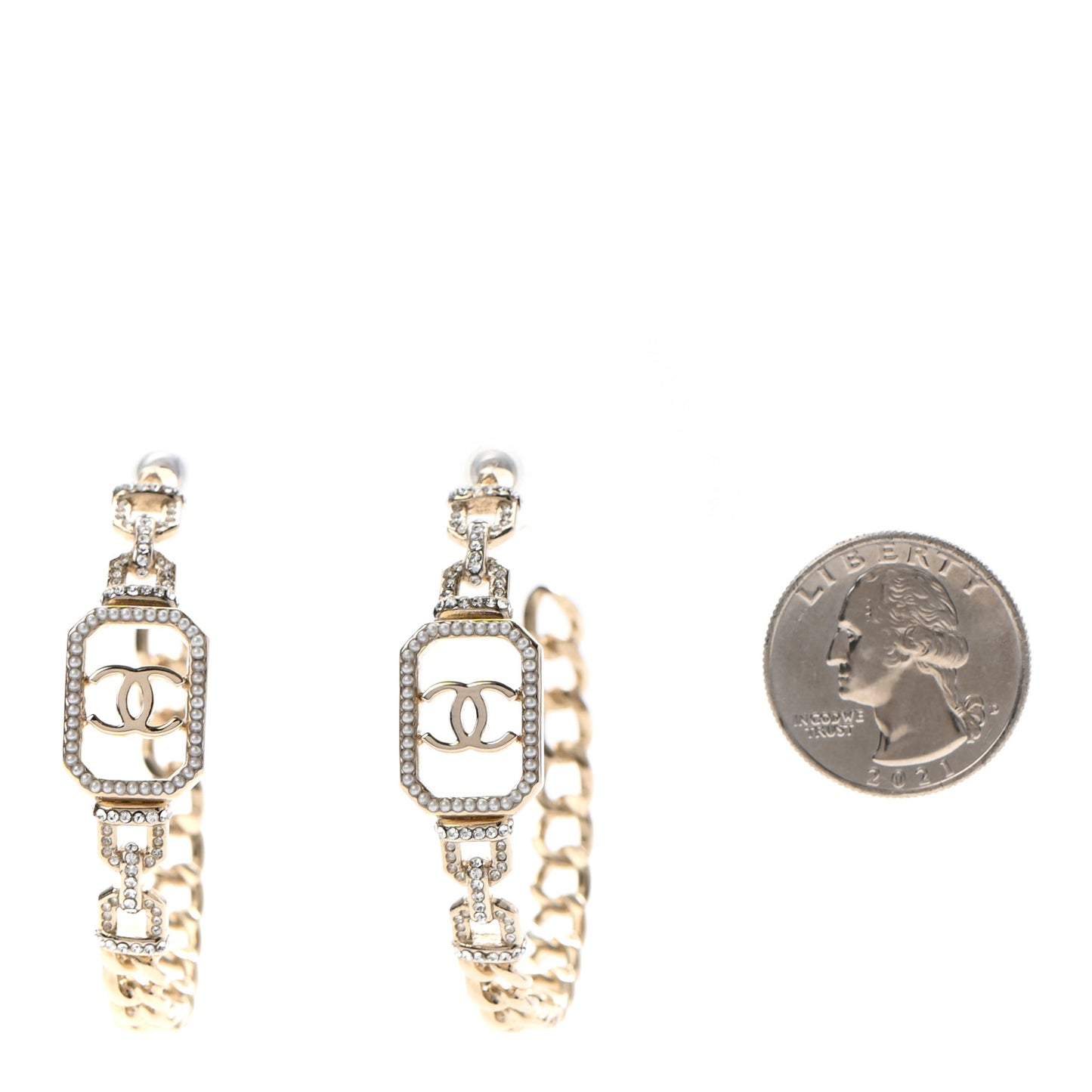 Crystal CC Vendome Hoop Earrings Gold