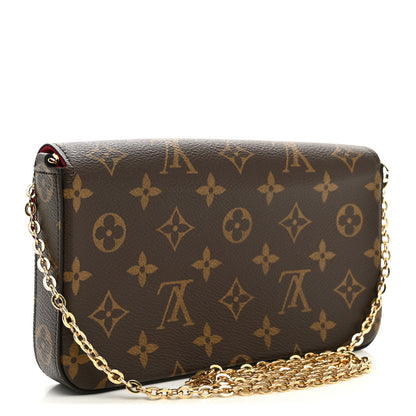 Louis Vuitton Monogram Pochette Felicie Chain Wallet Fuchsia 4 of 10