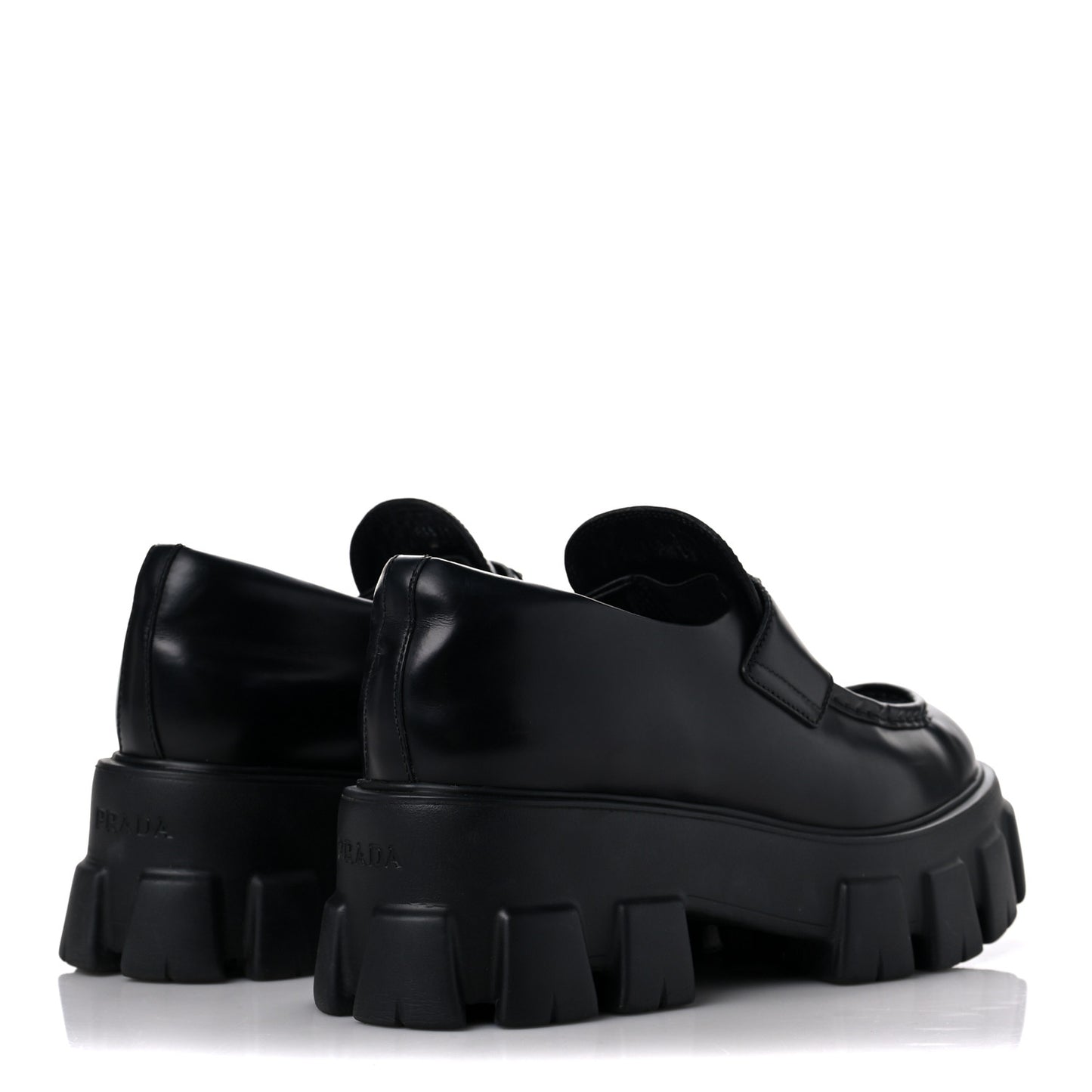 Spazzolato Rois Metal Triangle Logo Monolith 55mm Loafers 40 Black