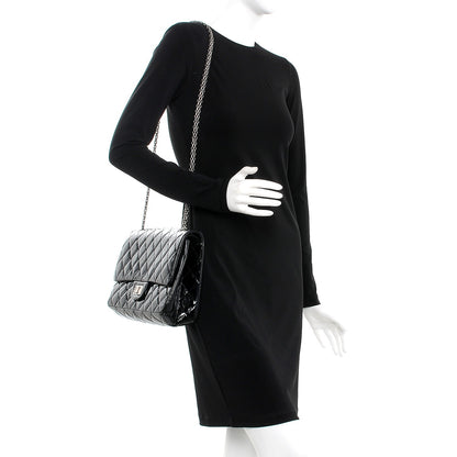 Chanel Distressed Patent Quilted 2.55 Reissue 227 Flap Black 2 of 13