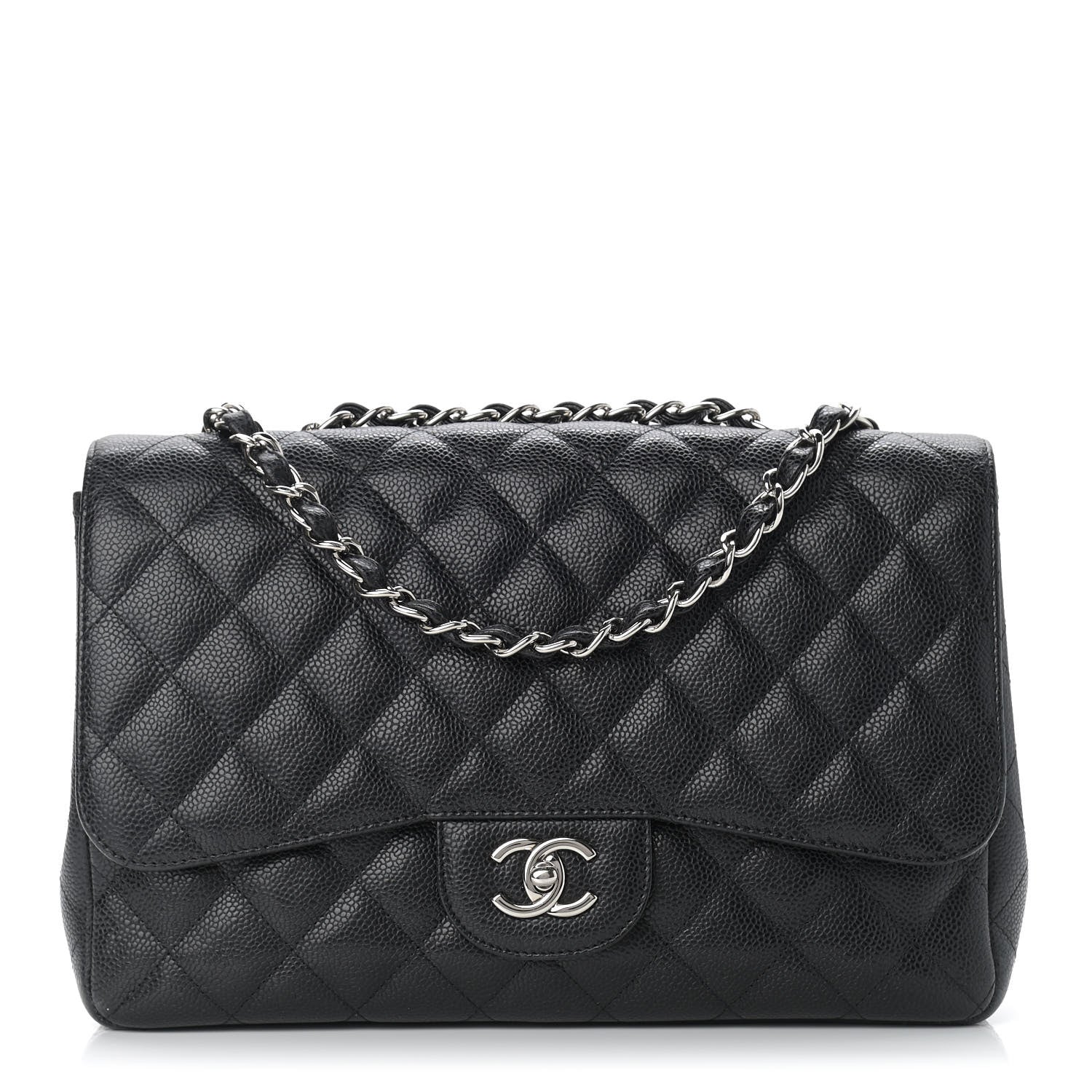 Chanel Caviar Quilted Jumbo Single Flap Black 1 of 9