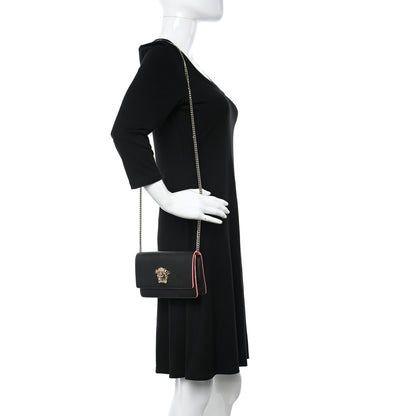 Versace Grained Calfskin Palazzo Chain Evening Bag Black Flamingo 2 of 11