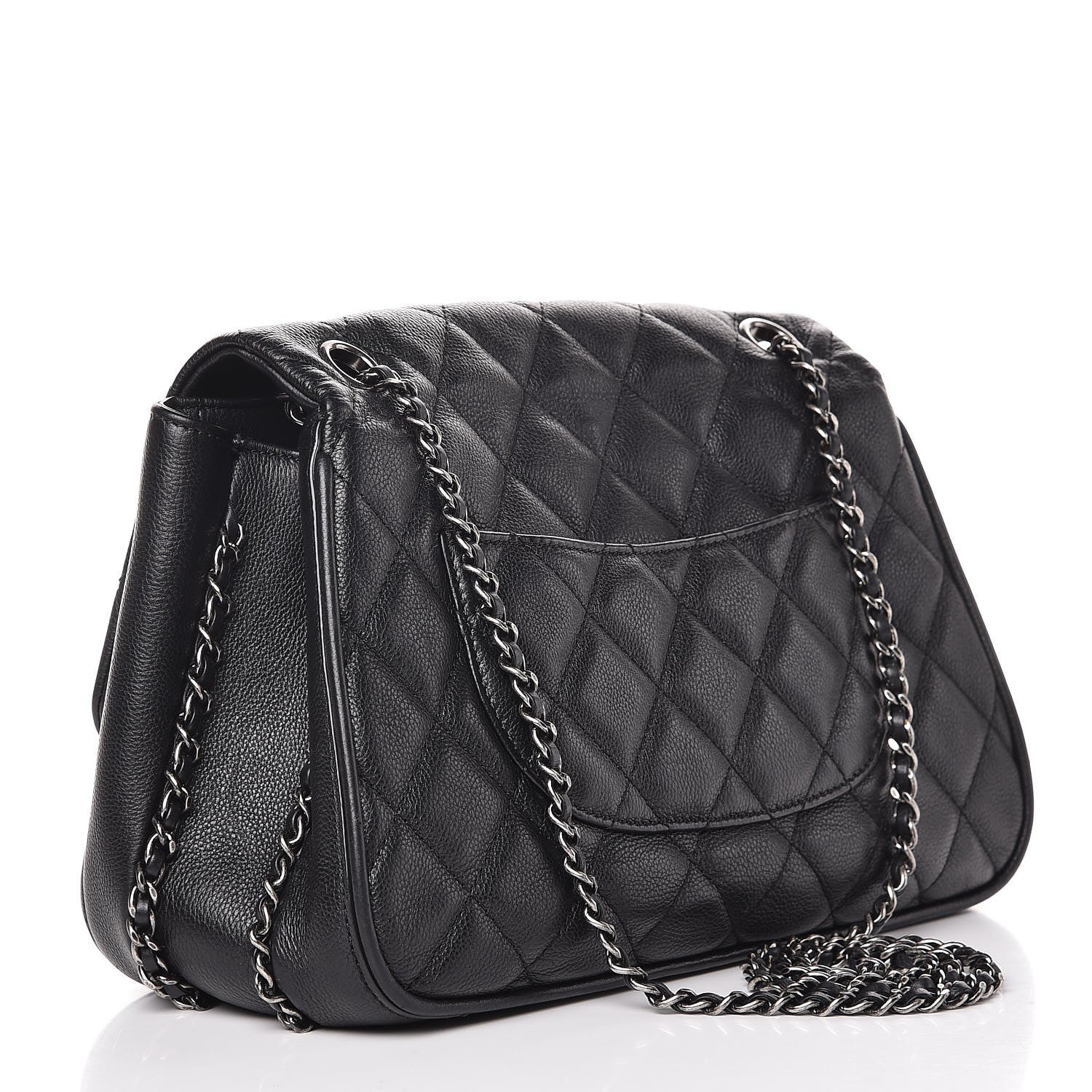 Chanel Calfskin Quilted Medium Frame In Chain Flap Black 3 of 10