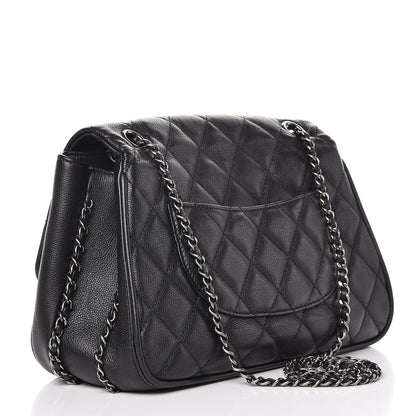 Chanel Calfskin Quilted Medium Frame In Chain Flap Black 3 of 10