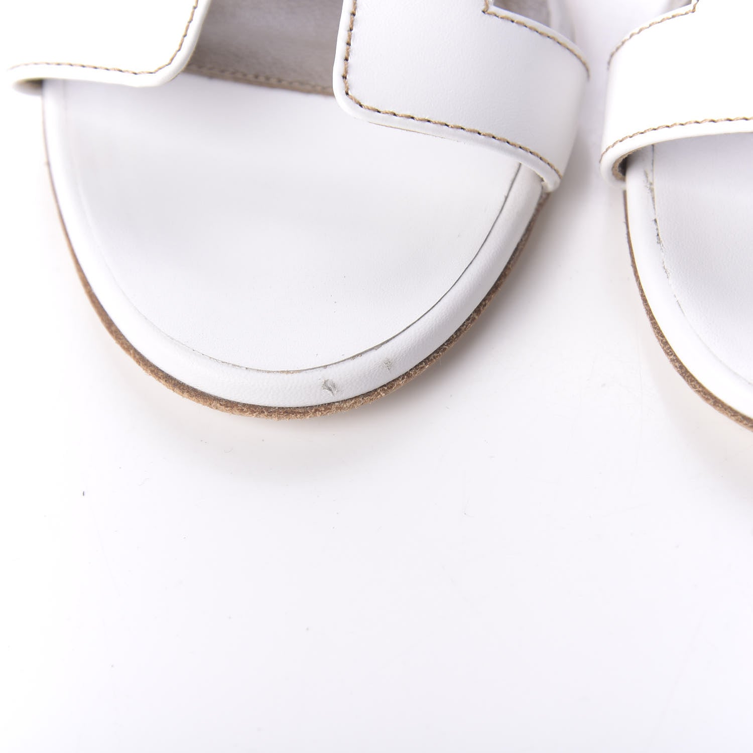 Hermes Calfskin Oasis Sandals 35.5 White 11 of 12