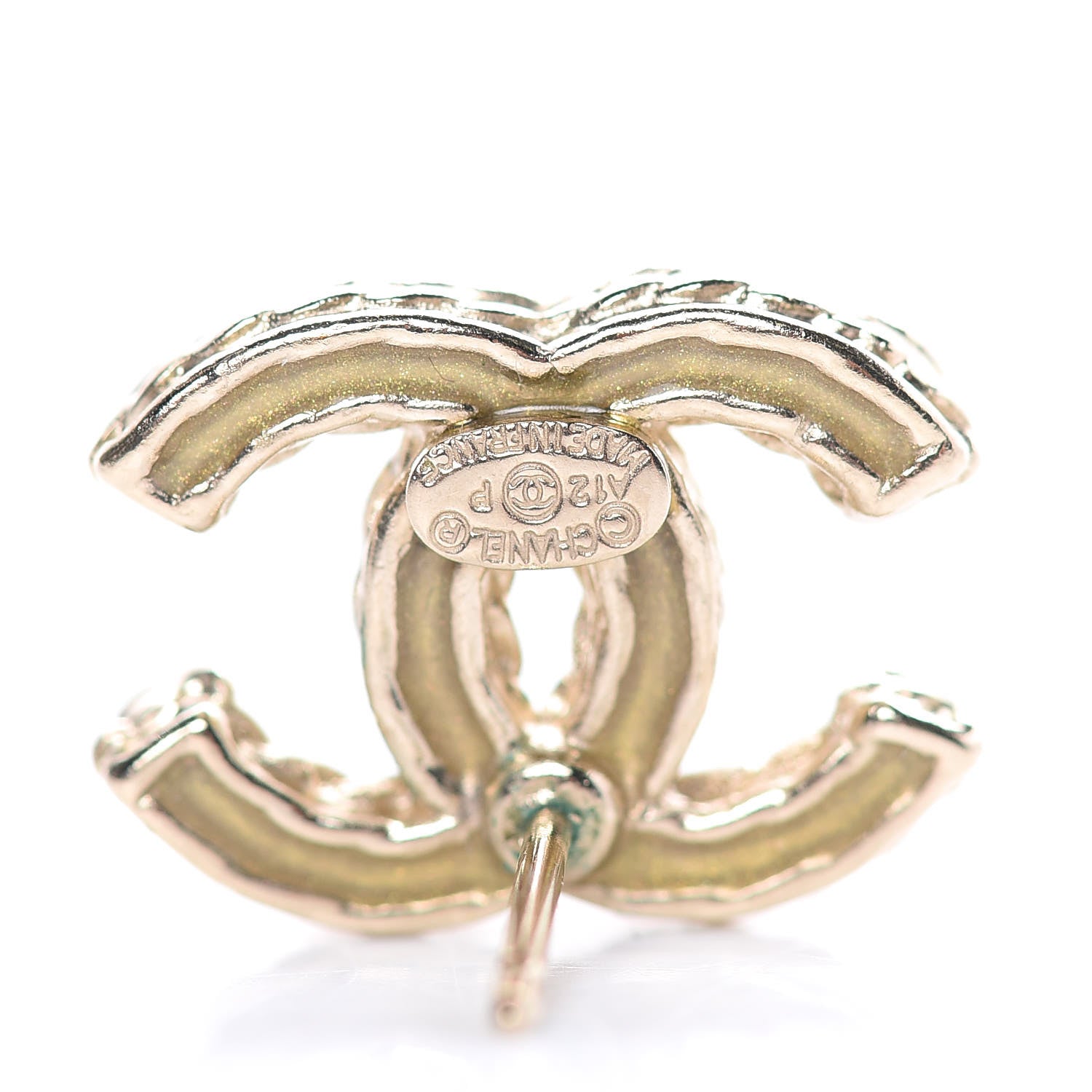 Chanel Crystal CC Earrings Light Gold 3 of 6