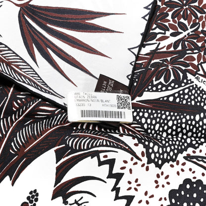 Hermes Silk Mountain Zebra Scarf 90 Marron Black White 2 of 6