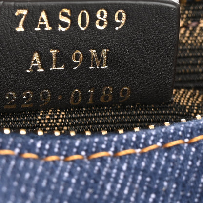 Fendi Denim Shiny Nappa Nano Fendigraphy Hobo Charm Blue Moro 7 of 9