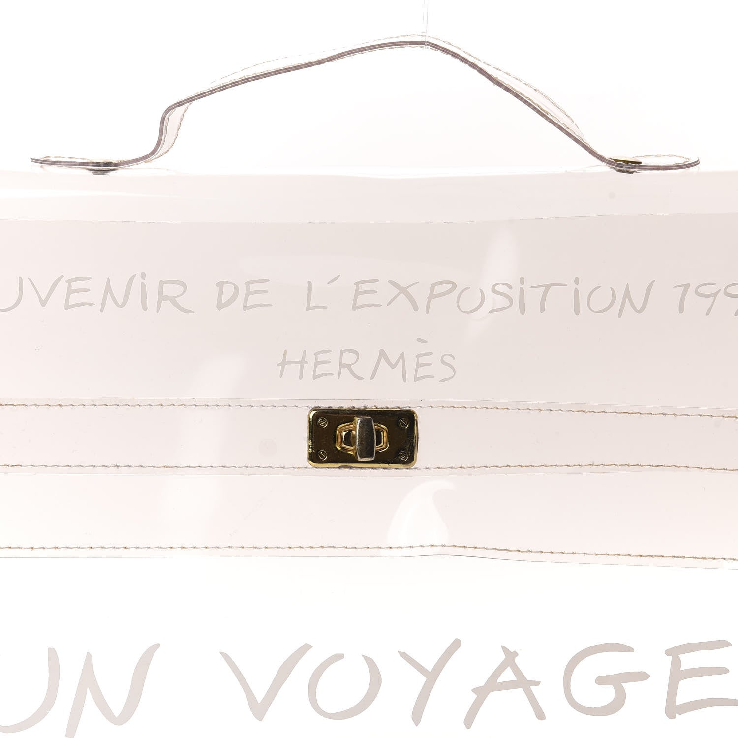 Hermes Vinyl Souvenir De L'Exposition Kelly Transparent 9 of 9
