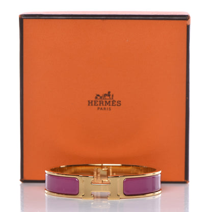 Hermes Enamel Narrow Clic Clac H Bracelet PM Rose Azalee 5 of 5