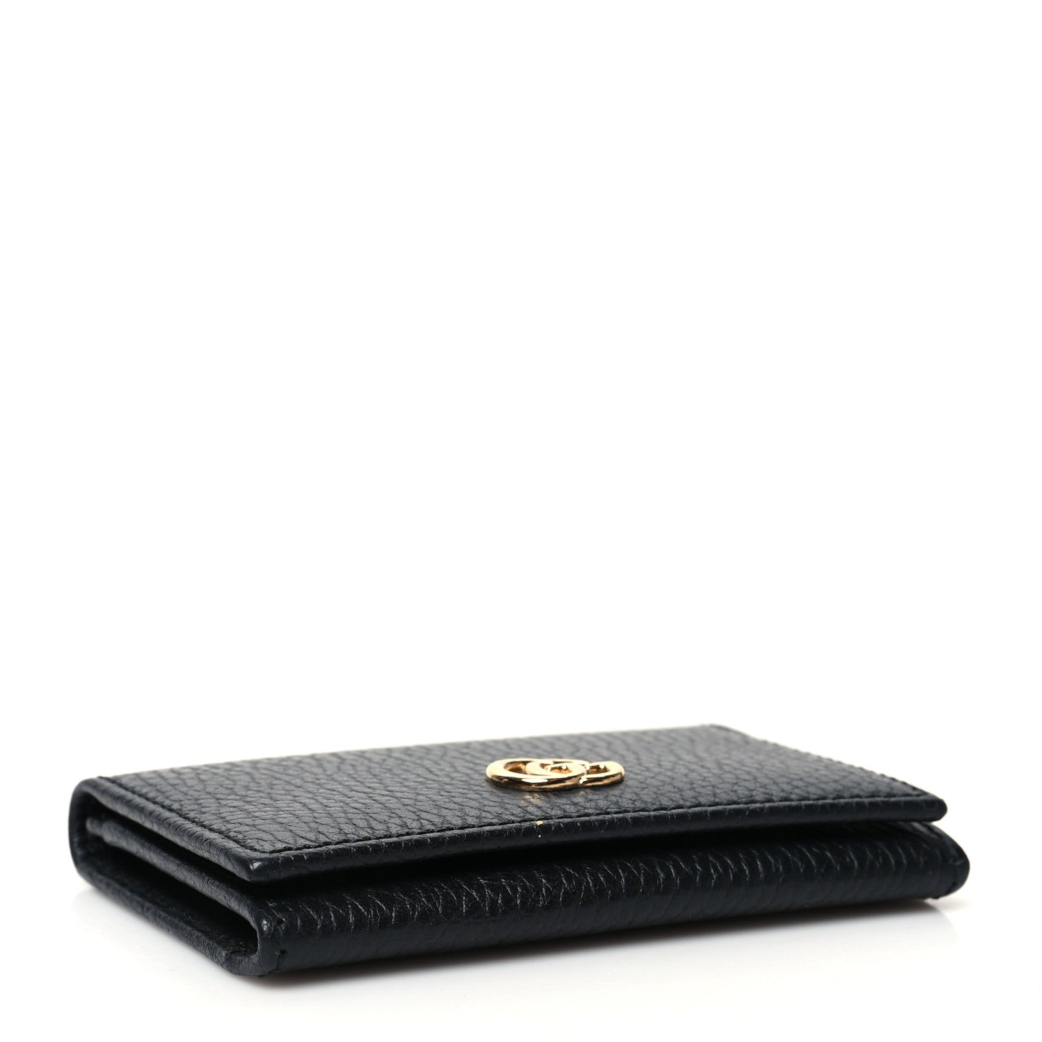 Gucci Pebbled Calfskin GG Marmont Card Case Black 4 of 11