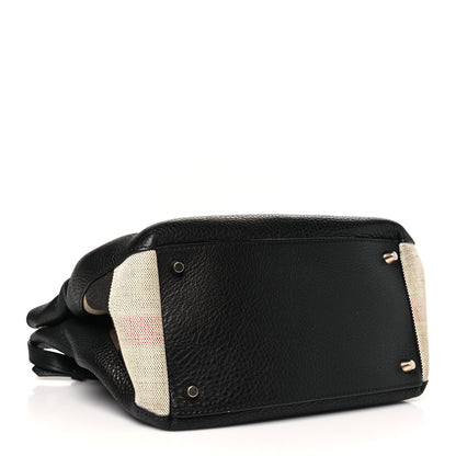 Burberry Grainy Calfskin House Check Small Maidstone Black 4 of 10