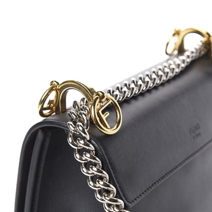 Fendi Vitello Century Velvet F is Fendi FF Small Kan I Shoulder Bag Black Tobacco 13 of 15