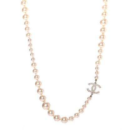 Chanel Graduated Pearl CC Long Necklace Gold 1 of 5