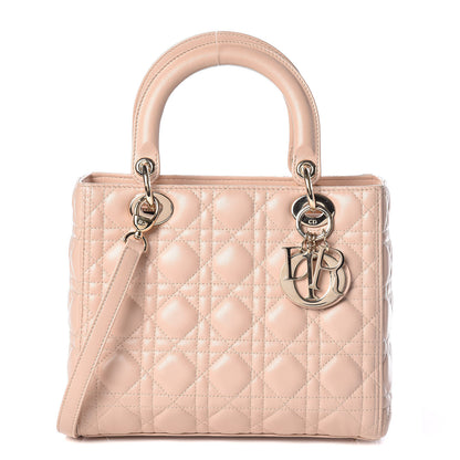 Christian Dior Lambskin Cannage Medium Lady Dior Beige 1 of 15