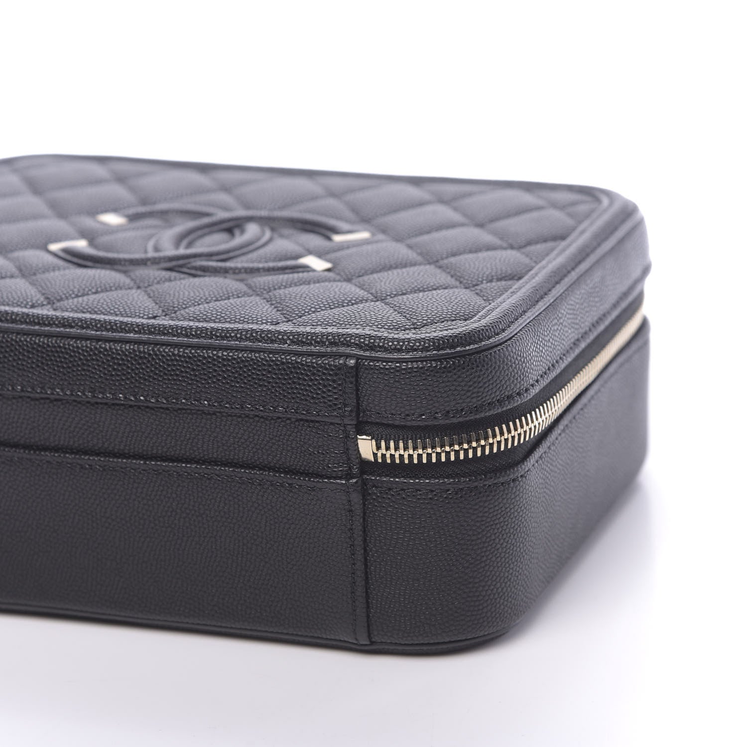 Chanel Caviar Quilted Medium CC Filigree Vanity Case Black 10 of 11
